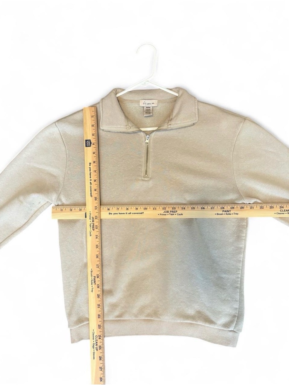 if it were me Women's V-Neck Pullover Sweater - Light Beige - Picture 4 of 4